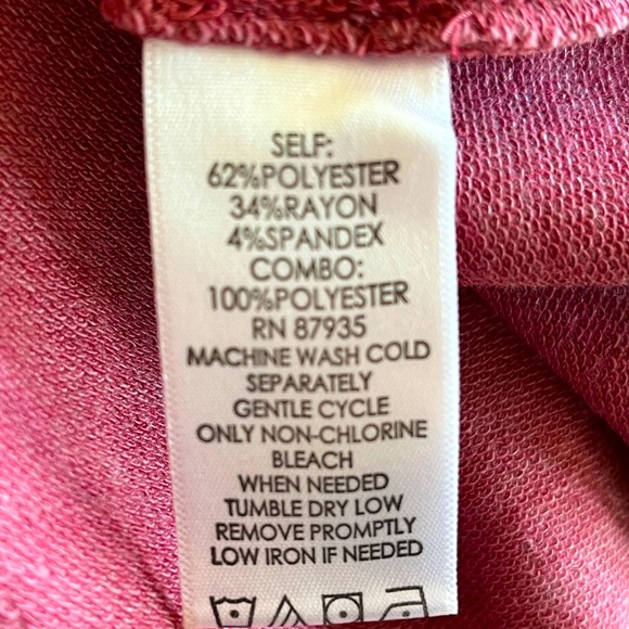 Logo by Lori Goldstein Lounge Tie Dye Pink Tunic Top with Chiffon Trim, Size S - Picture 12 of 16